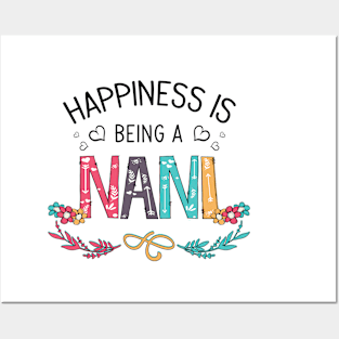 Happiness Is Being A Nani Wildflowers Valentines Mothers Day Posters and Art